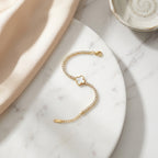 white Clover tennis Bracelet