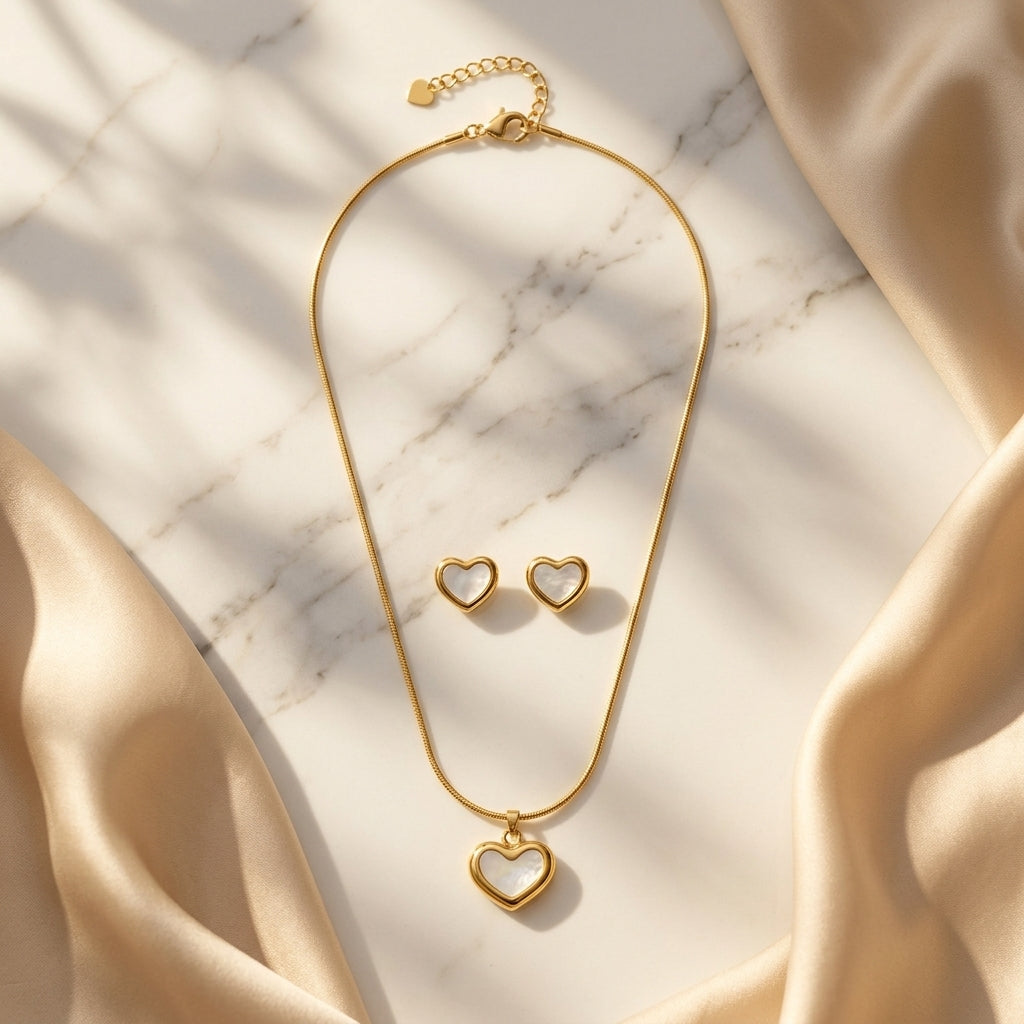 Sweetheart Necklace & Earrings Set