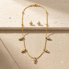 Celestial Star Charm Necklace & Earrings Set