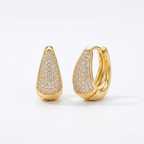 Gold-Tone Pave Crystal Hoop Earrings