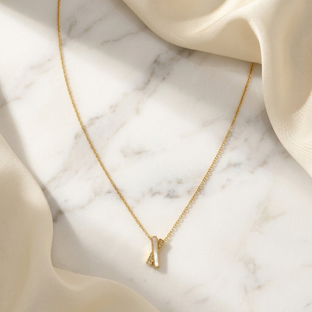 Luna Pearl Bar Necklace