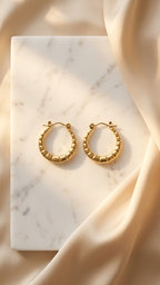 Textured Gold Hoop Earrings
