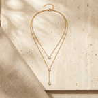 Double-Layered Crystal Drop Necklace