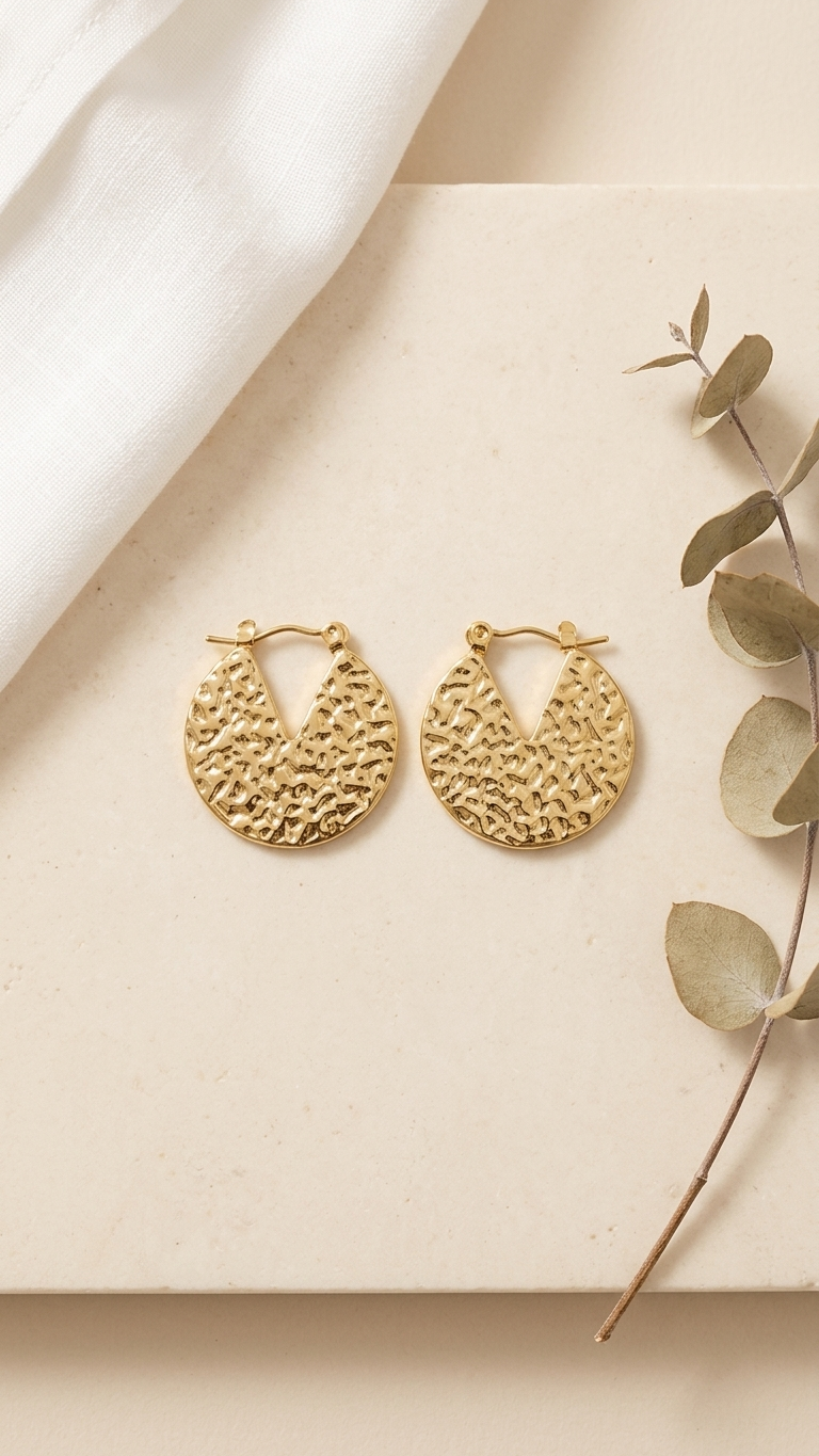 Terra Textured Hoop Earrings