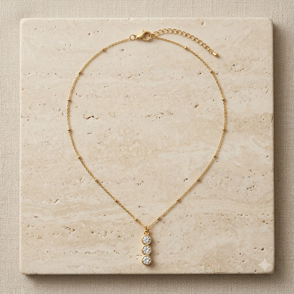 Triple Sparkle Pendant Necklace