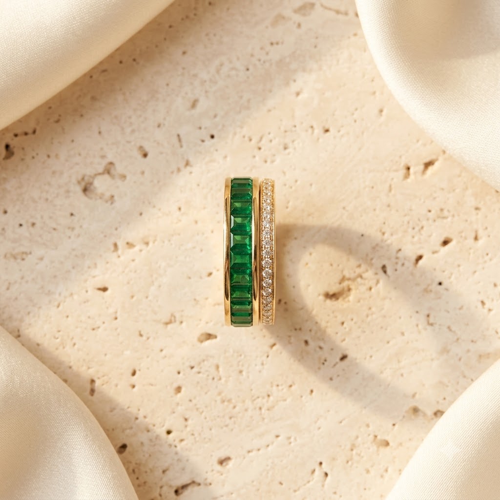Adjustable Green Stone Ring