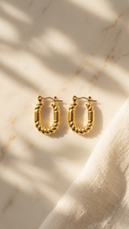 Twisted Gold Hoop Earrings