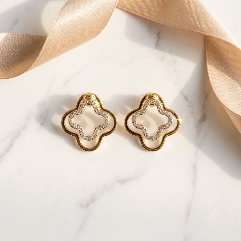 Clover Crystal Studs