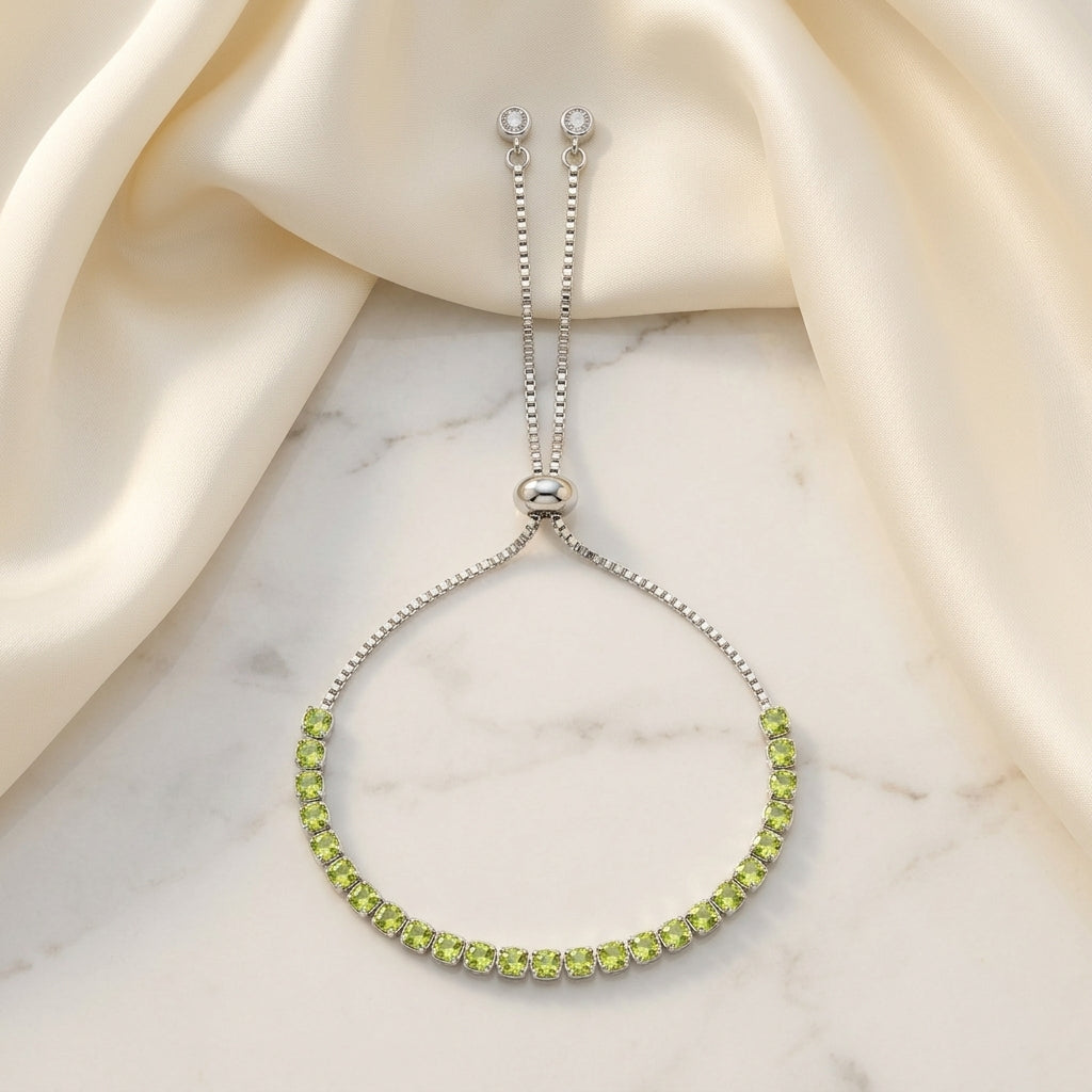 Lime Glow Tennis Slider Bracelet