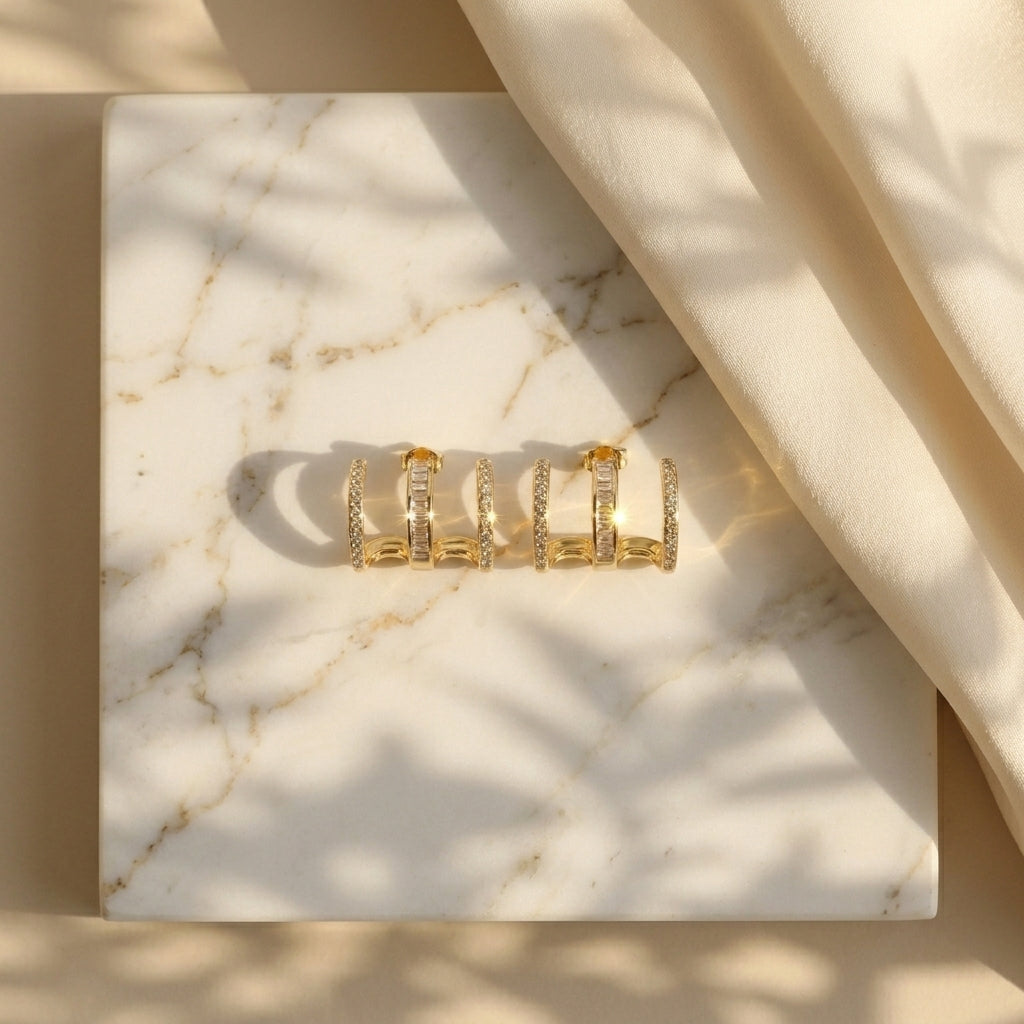 Aurora Triple Hoop Earrings