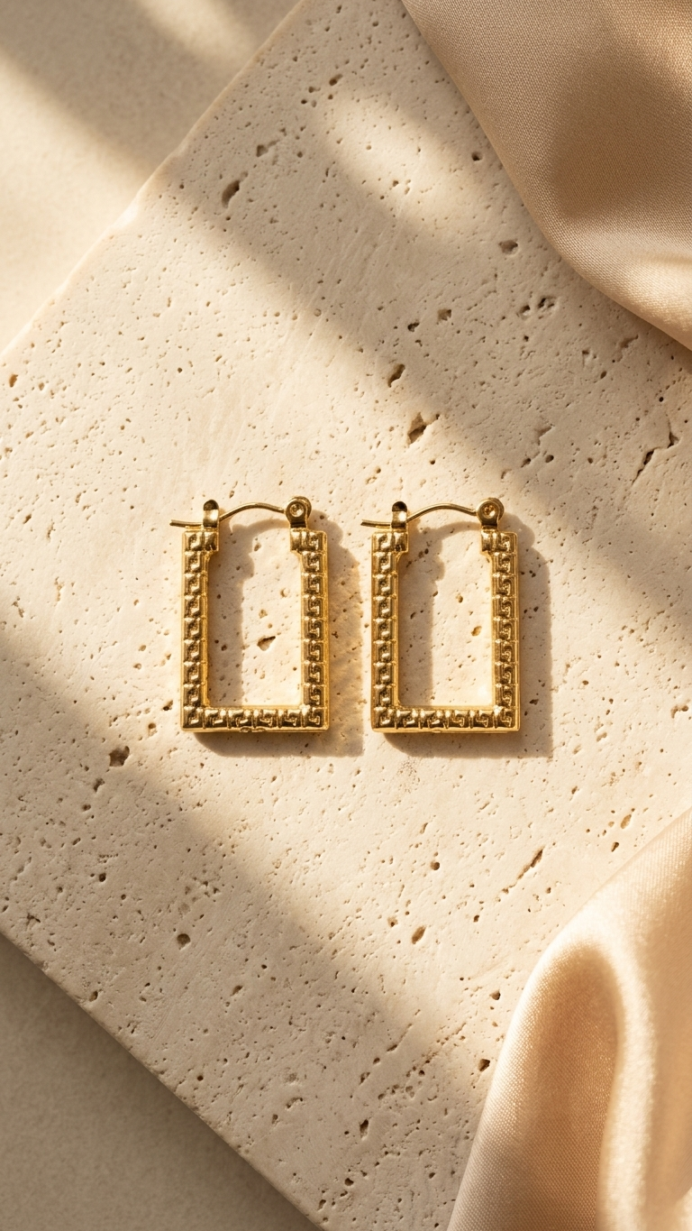 Athena Square Hoop Earrings