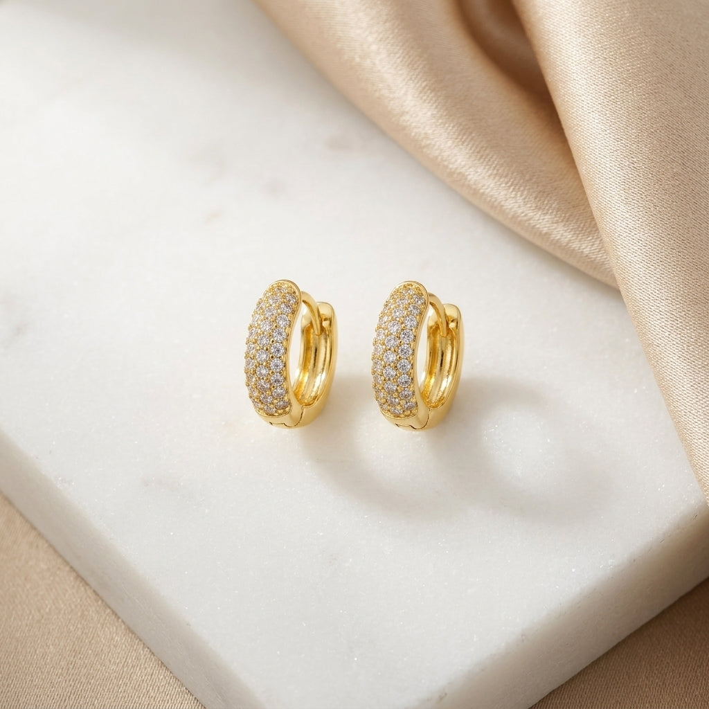 Pavé Huggie Earrings