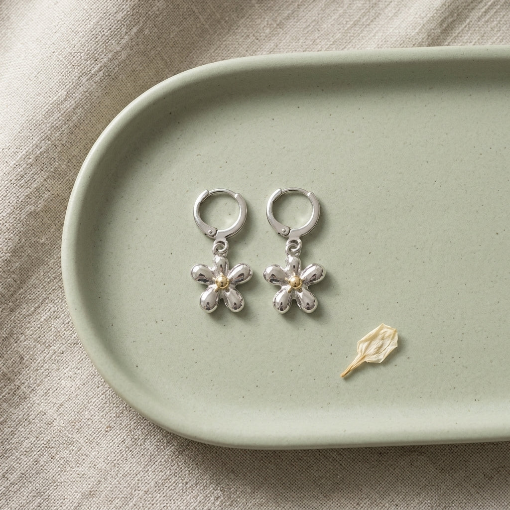 Daisy Charm Hoops