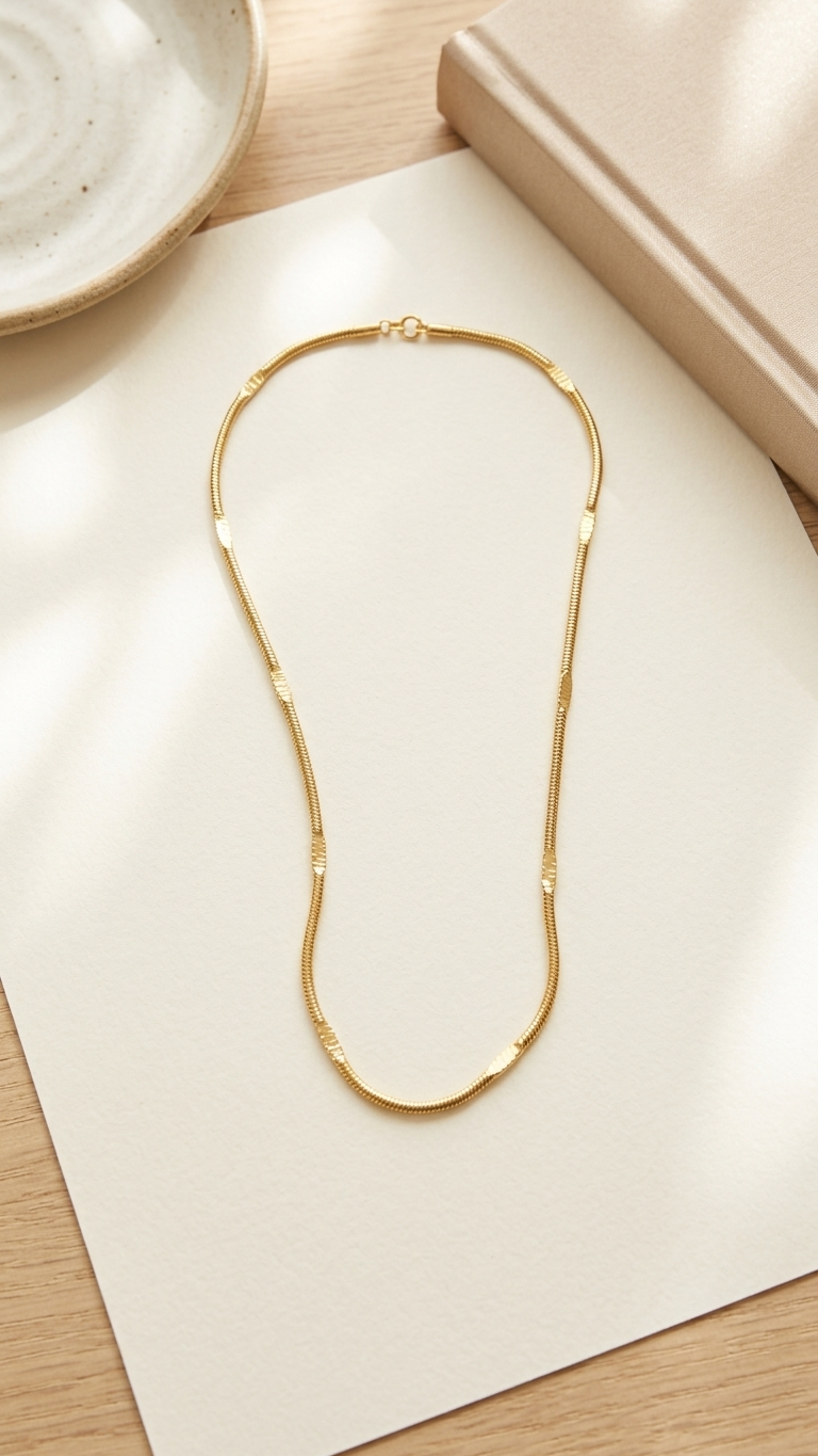Solea Textured Snake Chain Necklace