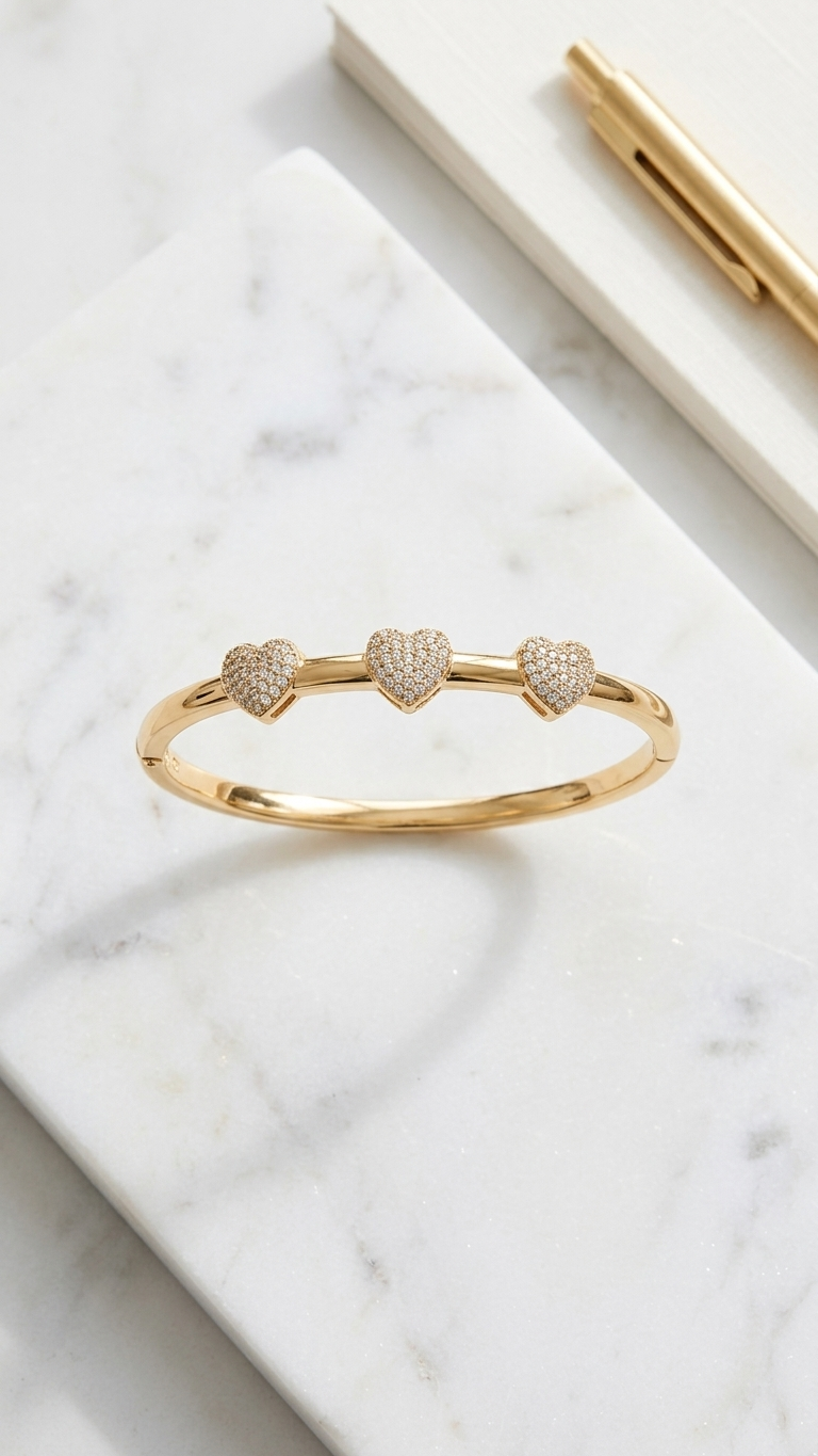 Triple Heart Gold Bracelet