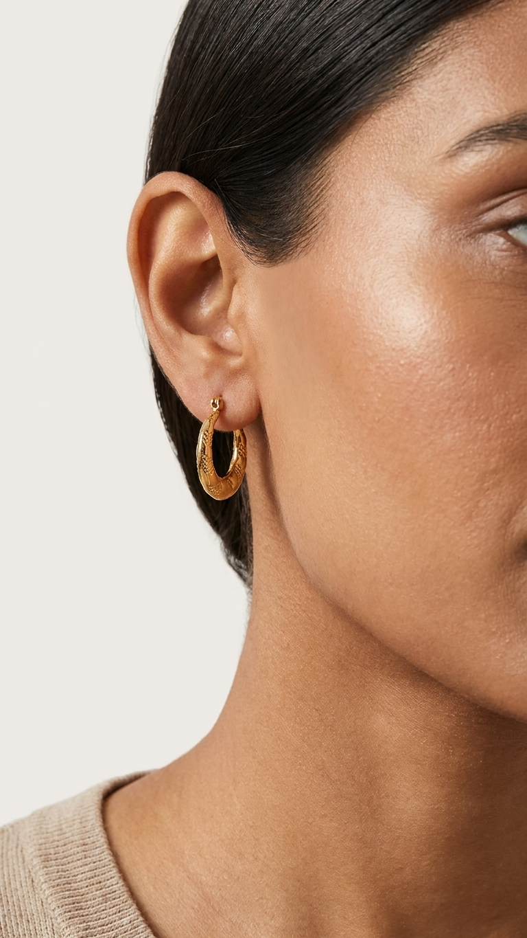 Auric Textured Hoop Earrings
