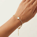 white Clover tennis Bracelet