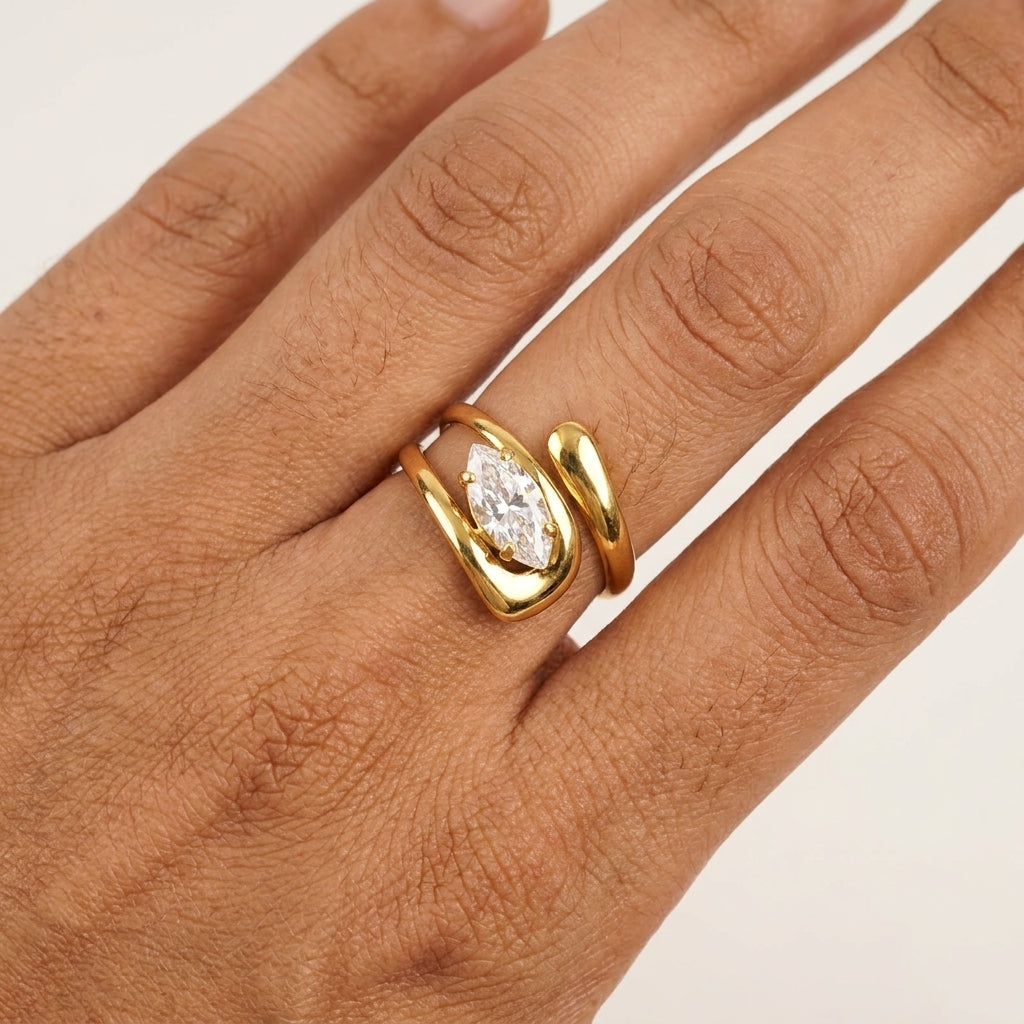 Marquise Glow Open Ring