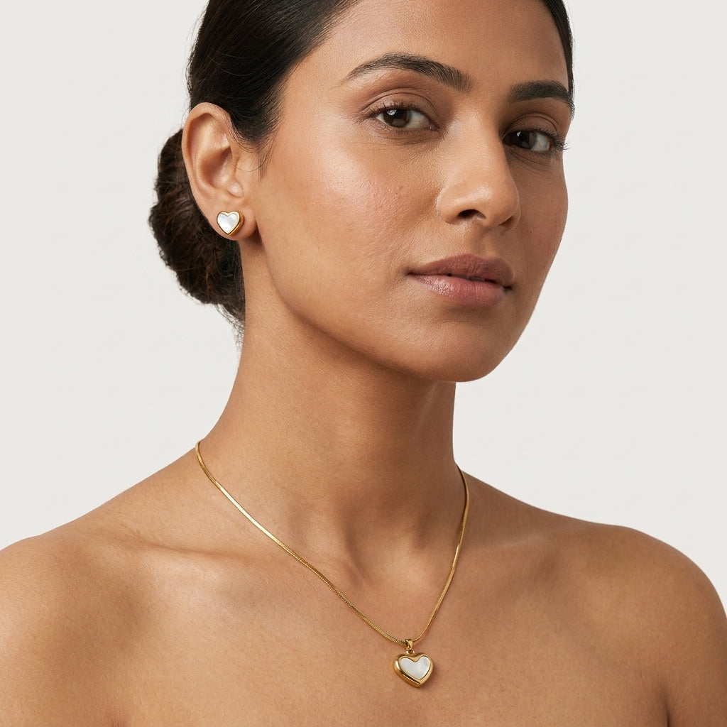Sweetheart Necklace & Earrings Set