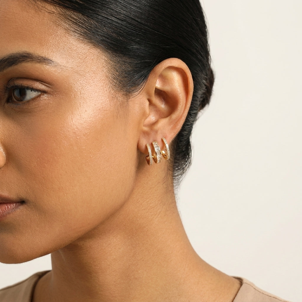 Aurora Triple Hoop Earrings