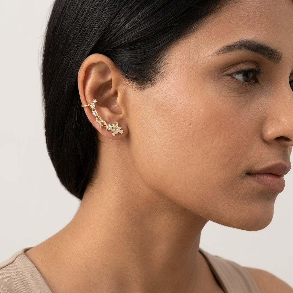 Celestial Bloom Ear Cuff