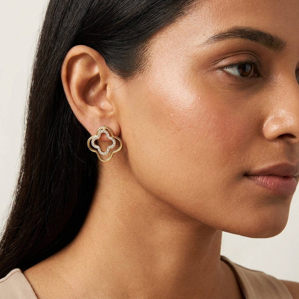 Clover Crystal Studs