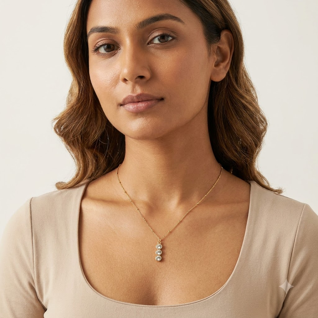 Triple Sparkle Pendant Necklace