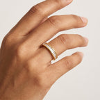 Aurora Baguette Adjustable Ring
