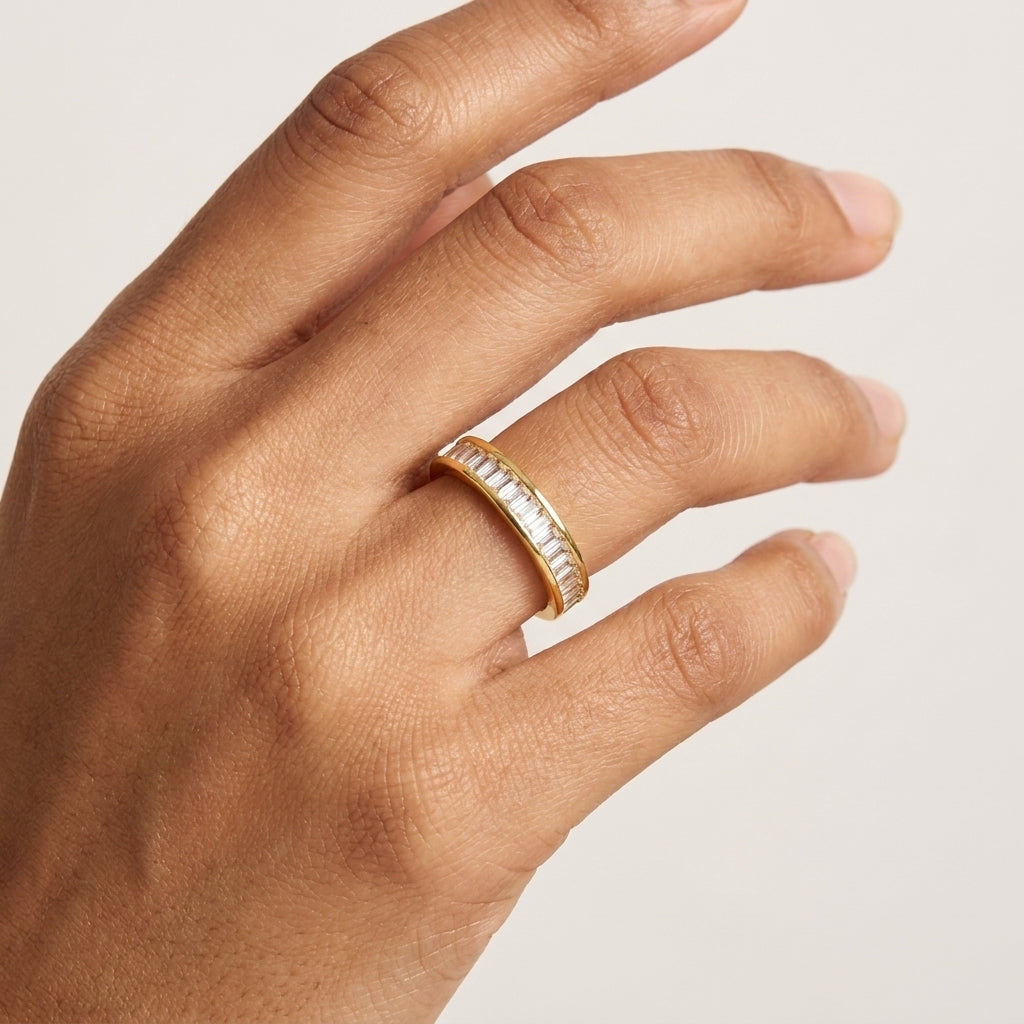 Aurora Baguette Adjustable Ring