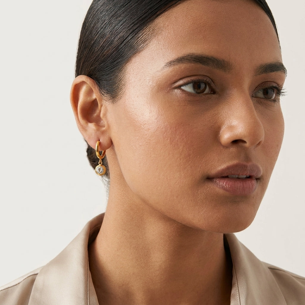 Halo Crystal Hoop Earrings