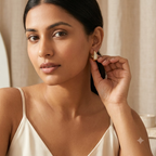 Gold-Tone Pave Crystal Hoop Earrings
