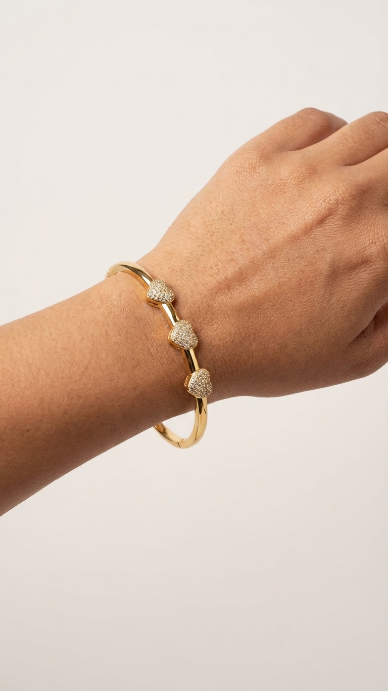 Triple Heart Gold Bracelet