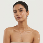 Double-Layered Crystal Drop Necklace