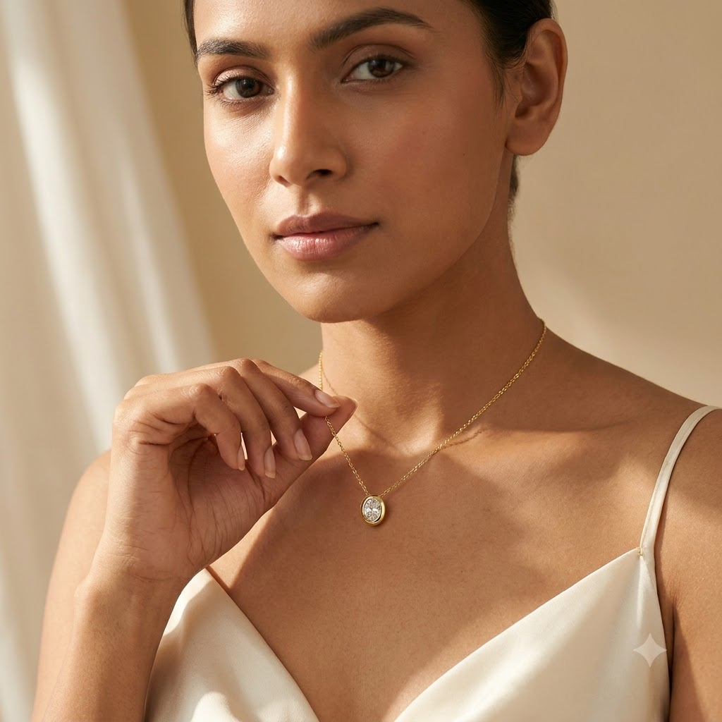 Aurelle Oval Pendant Necklace