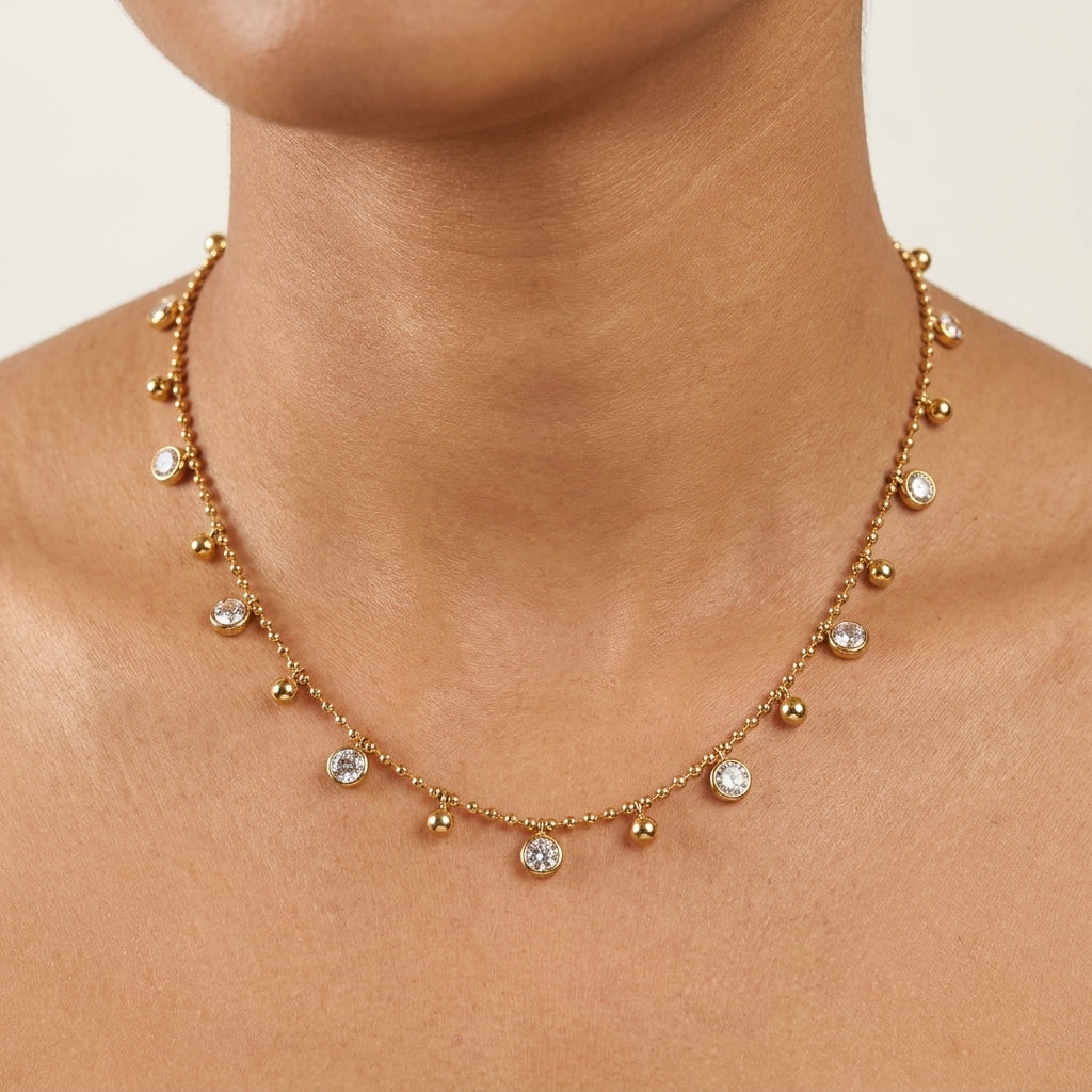 Starlit Dainty Crystal Necklace