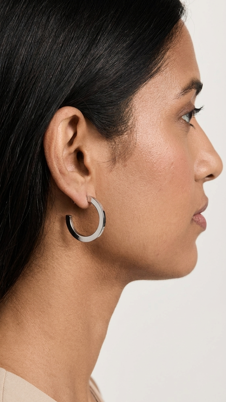 Luna Silver Hoop Earrings