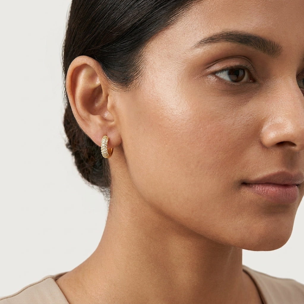 Pavé Huggie Earrings