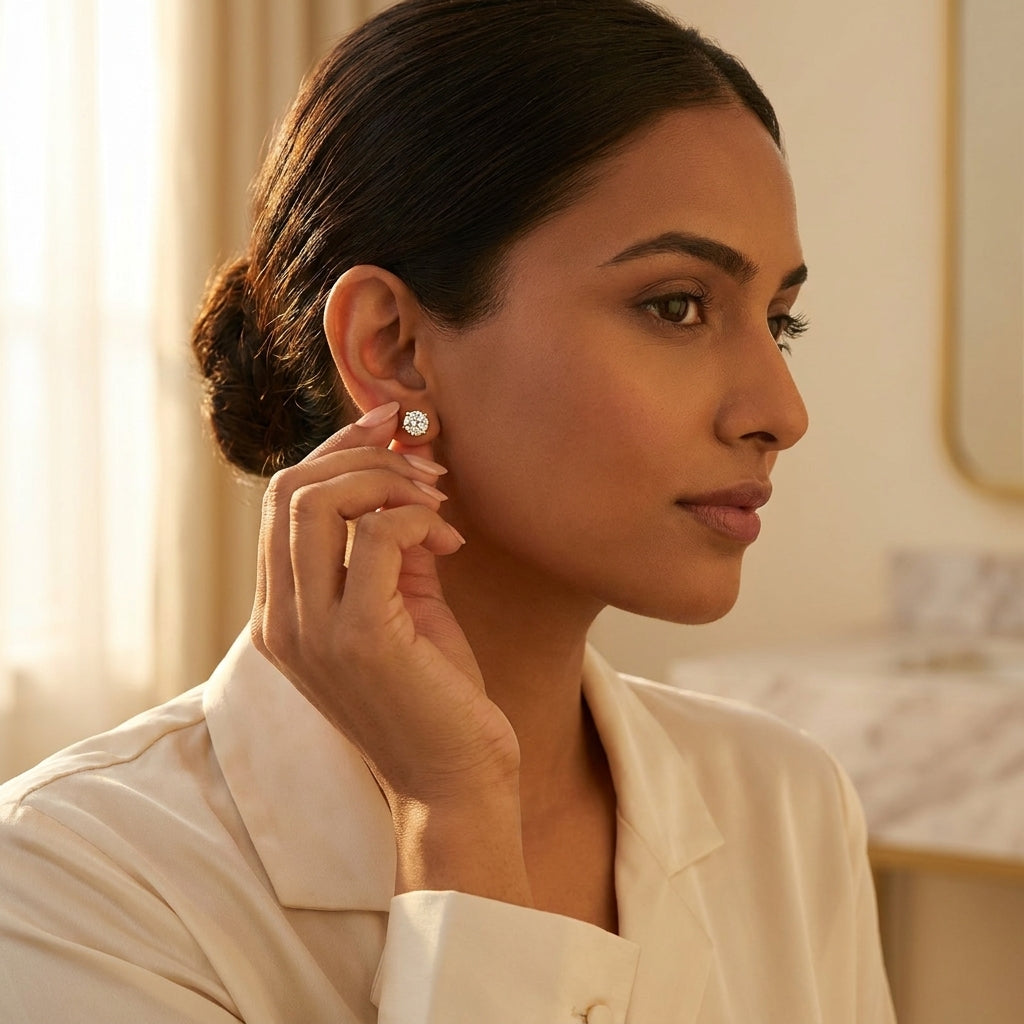 Classic Solitaire Stud Earrings
