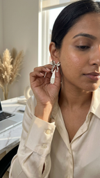 Silver Bow Stud Earrings