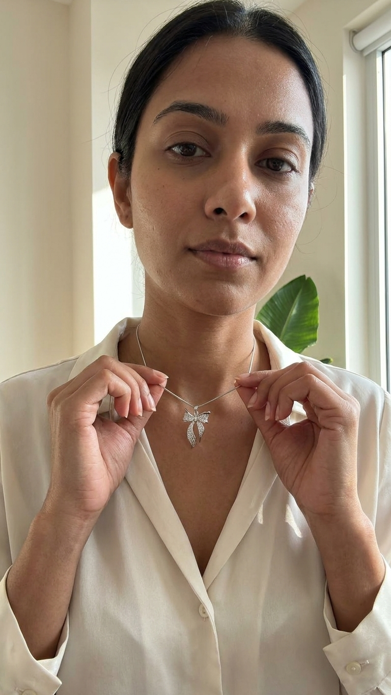 Luna Bow Crystal Necklace