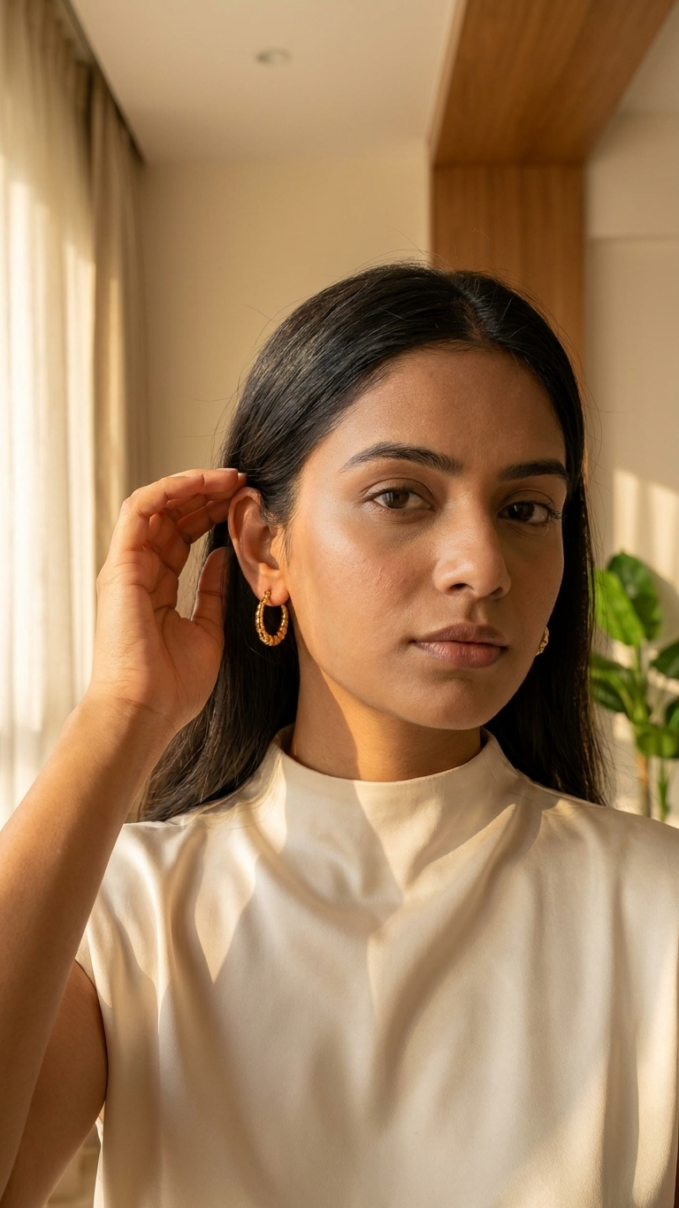 Textured Gold Hoop Earrings