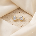 Gold-Tone Solitaire Crystal Stud Earrings