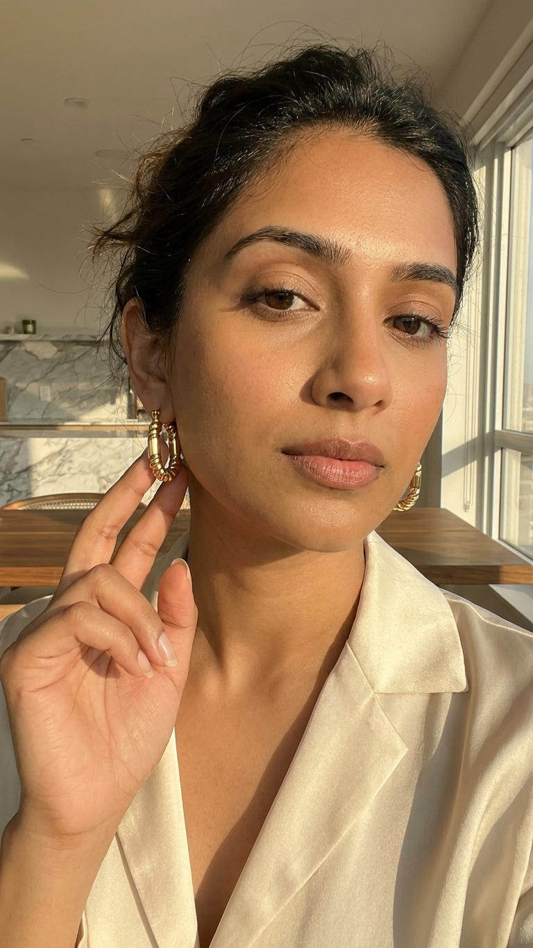 Twisted Gold Hoop Earrings