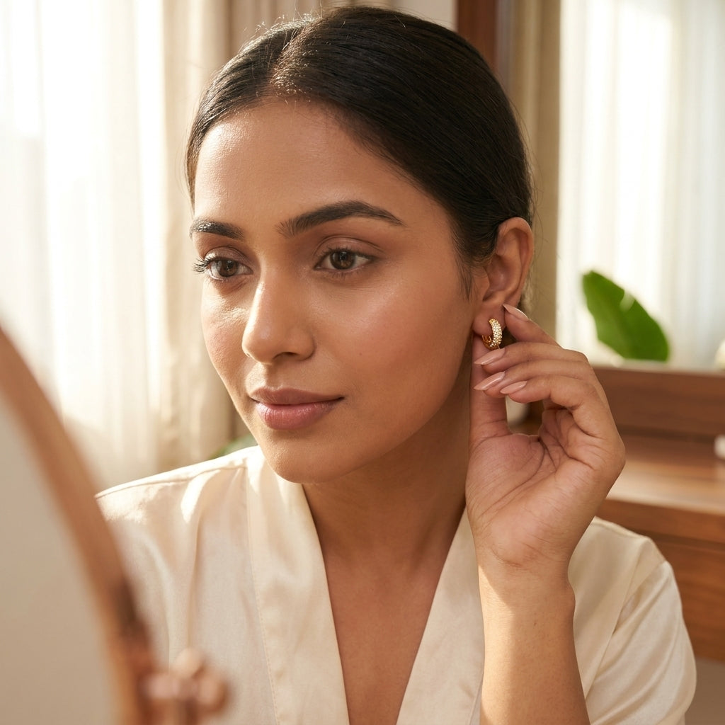Pavé Huggie Earrings