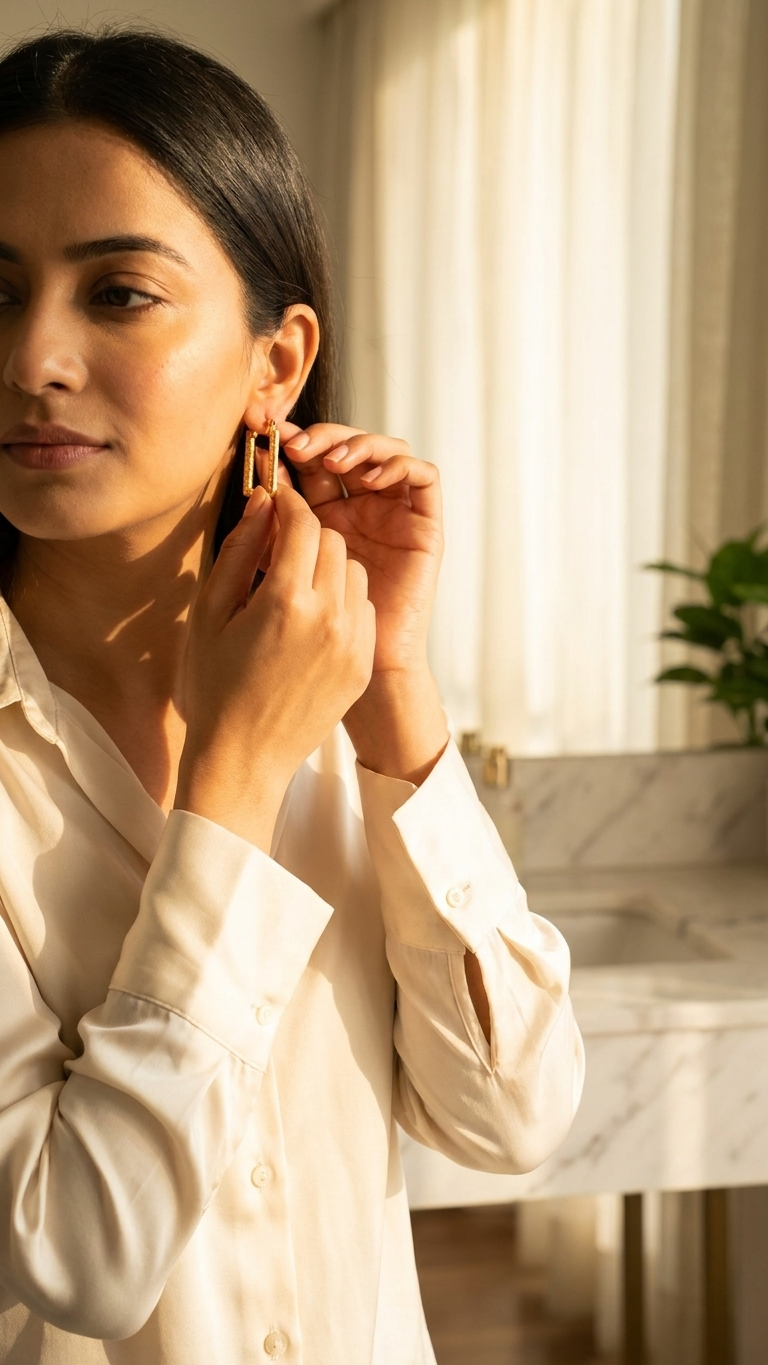 Athena Square Hoop Earrings