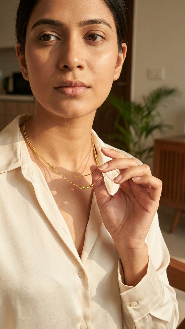 Layered Gold Bead Necklace