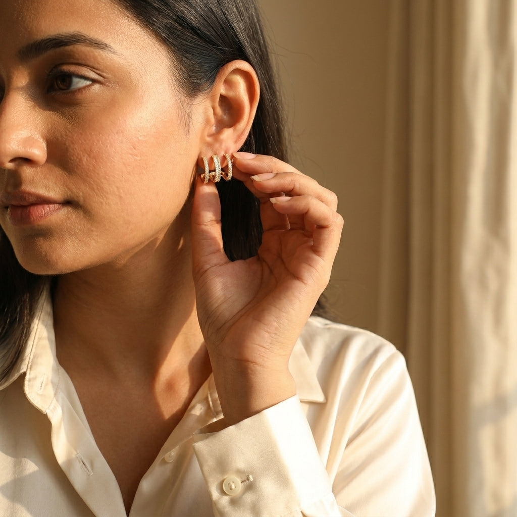 Aurora Triple Hoop Earrings