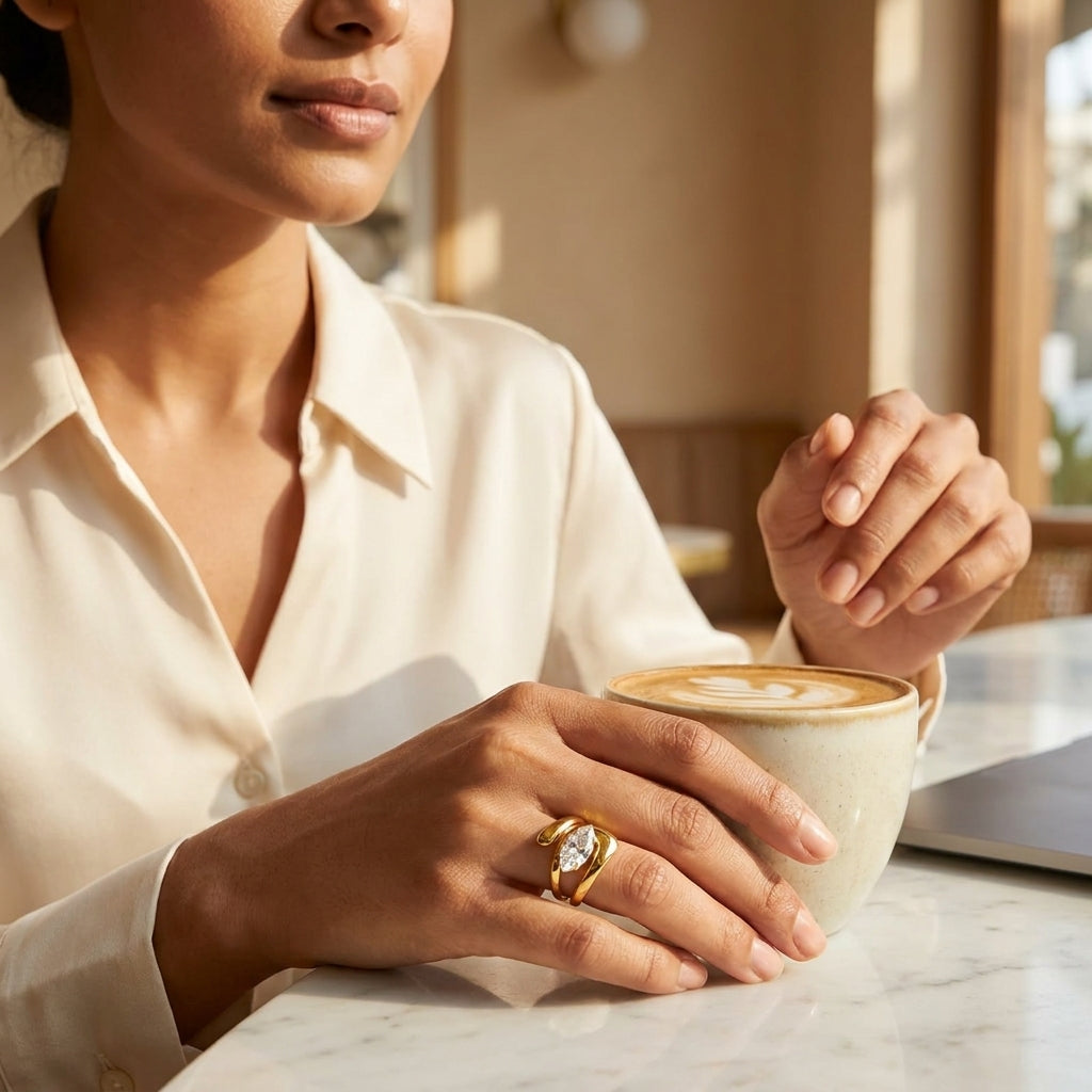 Marquise Glow Open Ring