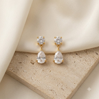 Gold-Tone Crystal Teardrop Earrings
