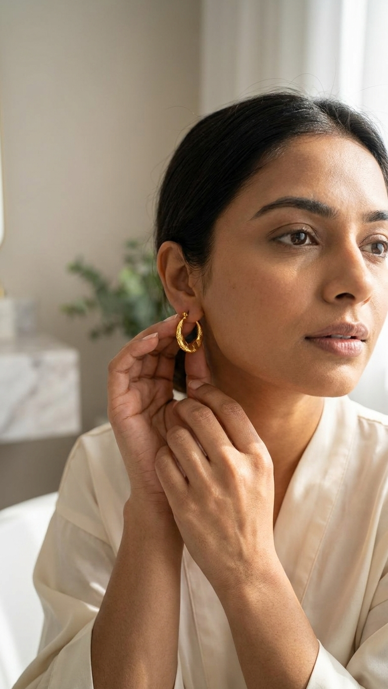 Auric Textured Hoop Earrings
